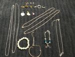 lot Of  925 Silver And Gold Tone Necklace/bracelets/earrings/Rings