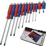 Neilsen 12pc Mechanics Phillips Pozi Slotted Go Through Magnetic Screwdriver Set
