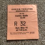 AC/DC Bon Scott ticket Birmingham Odeon 14/05/78  #R32 Powerage tour