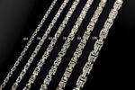 4.5.6.7.8.10mm Emperor Byzantine Chain Link 316L Stainless Steel Necklace18"-36"