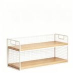 Wire Storage Rack Freestanding Two-Tier Organizer Versatile for Renters