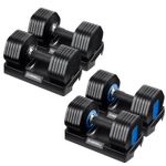 2X Adjustable Dumbbell 24KG Home Gym Quick Dial Exercise Fitness Hand Strength