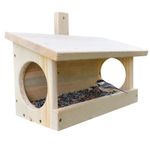 Bird Feeding Table Wooden Garden Feeder Shelter.  Wall Fence or Tree Mounted