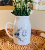 Personalised 80th Birthday Vase Small Flower Jug Milestone Keepsake Nan Gift