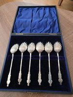 Victorian Sterling Silver Spoons Boxed Set 1897 AJ Bailey Birmingham Antique
