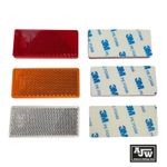 70mm x 30mm Self Adhesive Reflectors Metal Fence Post & Trailers White Red Amber