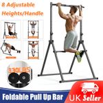 Multifunction Foldable Adjustable Power Tower Dip Station Pull Up Bar Home Gym