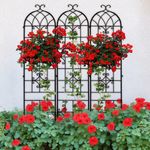 3x Metal Garden Trellis for Climbing Plants Rustproof Clematis Trellis Courtyard