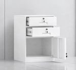 FULLY ASSEMBLED white Metal Filing Cabinet 2 Drawer Office Storage Lockable Unit