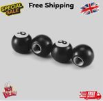 4x Black 8 Ball Car Bike Motorcycle BMX Wheel Tyre Valve Plastic Dust Caps