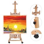 Large Studio H-Frame Easel Painting Floor Beech Wood Adjustable Pro Artist Easel