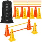 Adjustable Height Speed Agility Hurdles Set 12 Cones & 6 Training Poles