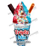 Triple mix Ice Cream Knickerbocker Glory Sticker Decals(Choose Size)