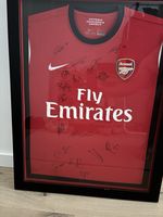 Arsenal 2013/14 Full Squad Framed Signed Home Shirt with COA (including Arteta)