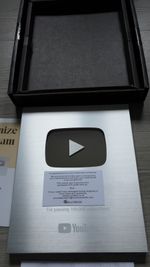 Genuine YouTube Creator Award – Silver Play Button Plaque (New)