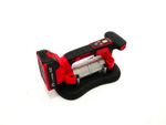 2-in-1 battery tile vibrator and 25cm battery suction - red