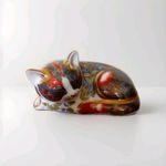 Royal Crown Derby Catnip Kitten Paperweight -Gold Stopper