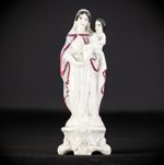 Virgin Mary w Child Jesus Statue | Madonna Antique Porcelain Figure  | 8.1"
