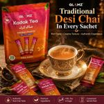 Glamz Kadak Tea Instant Premix Sweetened Desi Karak Chai Sachet, 20g (Pack 25)