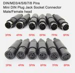DIN/MD3/4/5/6/7/8 Pins Mini DIN Plug Jack Socket Connector Male/Female head