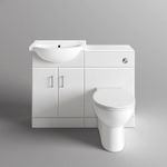 Vanity Unit Toilet WC Basin Sink Bathroom Storage Furniture 1048mm White Gloss