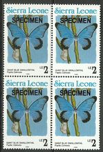 Sierra Leone 1990 High Cat Insects Butterflies Giant Blue Swallowtail Bloc MNH