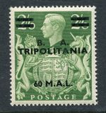 BOIC Tripolitania 1950 BA 60l on 2/6d stamp SG T24 MM (R458)