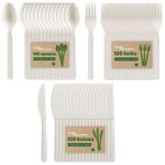 HAAGO 100 PLA Biodegradable Compostable Cutlery (White)