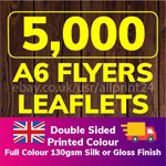 5000 A6 Flyers Leaflets Printed Colour Premium 130 GSM Double Sided Printing