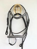 MINI SHETLAND DIAMONTE COMFORT BRIDLES WITH REINS BLACK OR BROWN SOFT LEATHER