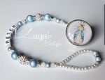 KEEPSAKE *Blue Rabbit* Bling Baby Blue Shamballa Romany Dummy Clip Boy Any Name