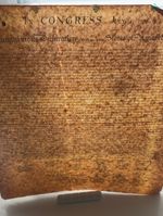 Antique Declaration Of Independence 15-1/2" x 13-3/4" Parchment