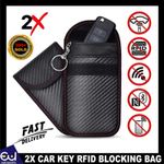 2X RFID BLOCKING CAGE CAR KEY SIGNAL BLOCKER FARADAY POUCH CASE FOB KEYLESS