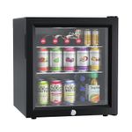 50L Glass Mini Fridge Tabletop LED Light with Lock & Keys