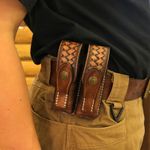 TOURBON Retro Leather Mag Pouch Case – Pistol Rifle Shooting Ammo Carrier in UK