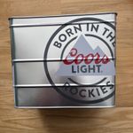 Coors Light Bottle Carrier Small Beer Cooler Metal Tin Crate Ice Bucket