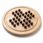 Classic Solitaire Board Game with Wooden Marbles One Player Puzzle Game 21cm