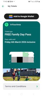 National Trust Family Day Pass - Valid to 6th March 2026. Sent  by email