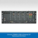 Citronic CDM8:4 USB 4-Channel DJ Mixer 19" Rackmount 14 Input Karaoke Mic Echo