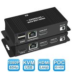 4K 60Hz HDMI KVM Extender over Ethernet Cat5e/6 USB POC Cable HDMI Loop Extender