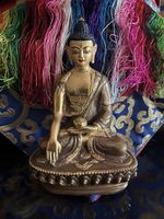 Consecrated & Filled Tibetan Buddhist Shakyamuni Buddha Statue 6” Heavy 610g