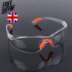 Safety Glasses Clear Anti-Fog & Anti-Scratch Work Lab Goggles Eye Protection UK