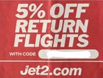 Jet2 Voucher 5% Off Rtn Flights to 31 Oct'27. Book By 31 May'26. Email Delivery