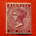 Bermuda Stamp, 1883 QV 1d Rose-Red Definitive. SG# 23. MVLH.