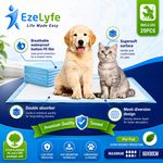 60 x 90cm Dog, Puppy, Cat, Pet Training Pads Poo Pee Wee Pads- EzeLyfe (25 Pack)