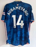 adidas Arsenal Aubameyang 14 Away Shirt M Adults Short Sleeve Blue