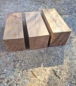 Set of 3 English Walnut Spindle Turning Blanks – Rectangular Rough Sawn Wood