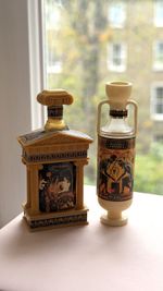 Vintage very rare 70s 80s Greek dry ouzo miniature with alcohol in it