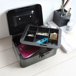 Steel Cash & Jewellery Safe - Compact 3-Digit Combination Lock Box, Key-Free