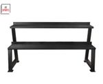 Kettlebells Rack 2-Tier Storage Stand Weights Crossfit Dumbbell Home Gym Fitness